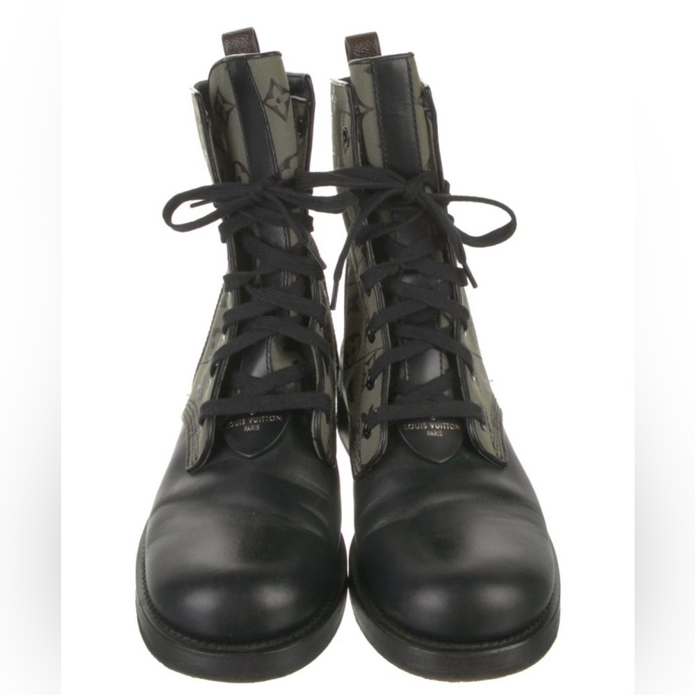 COA Louis Vuitton RARE monogram canvas and leather combat boots size 41 - Picture 4 of 6
